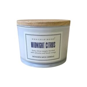 Red Leaf Home Midnight Citrus Candle 14oz Dual Wick Tangelo Blood Orange
